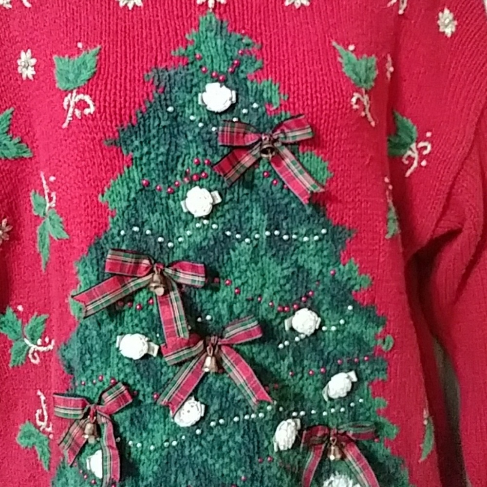 Christmas xmas tree holiday sweater medium - Picture 2 of 8